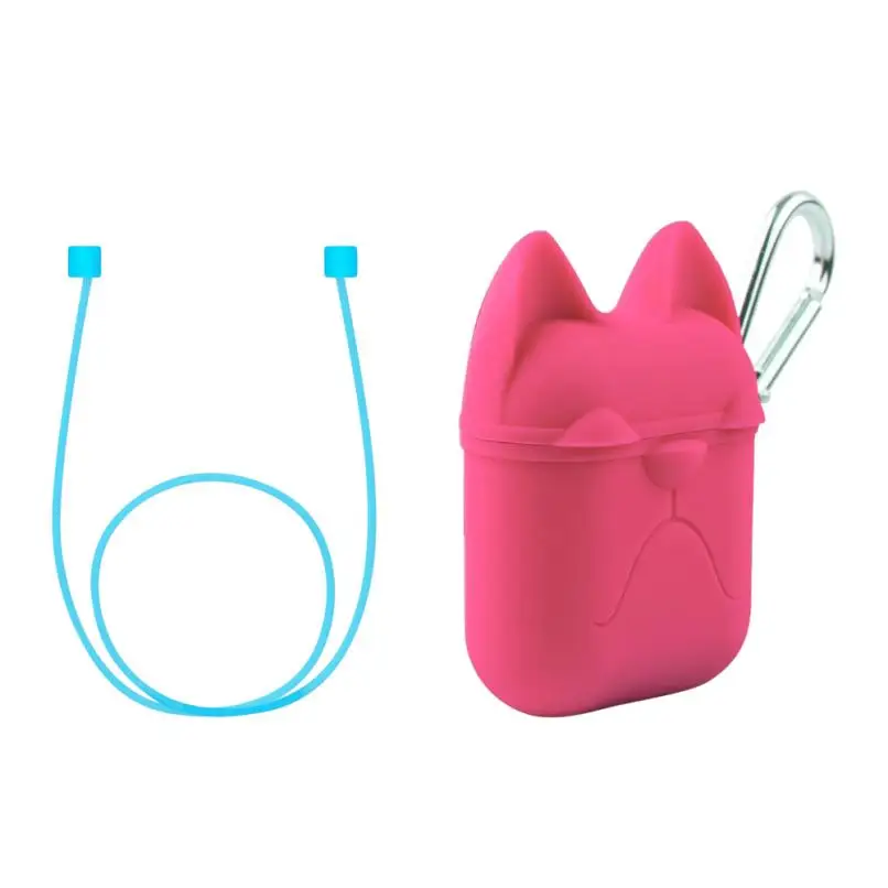 Hiperdeal 2018 Silicone Bulldog Earphone Case Cover Pouch For Apple Airpods New + AirPods Strap Dropshipping July 26 | Электроника