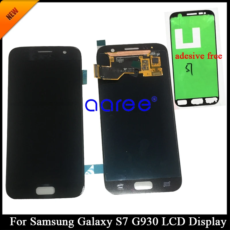 

100% протестированный ЖК-дисплей Super AMOLED для SAMSUNG S7, ЖК-экран для Samsung S7 G930F G930A, сенсорный дигитайзер в сборе с клеем
