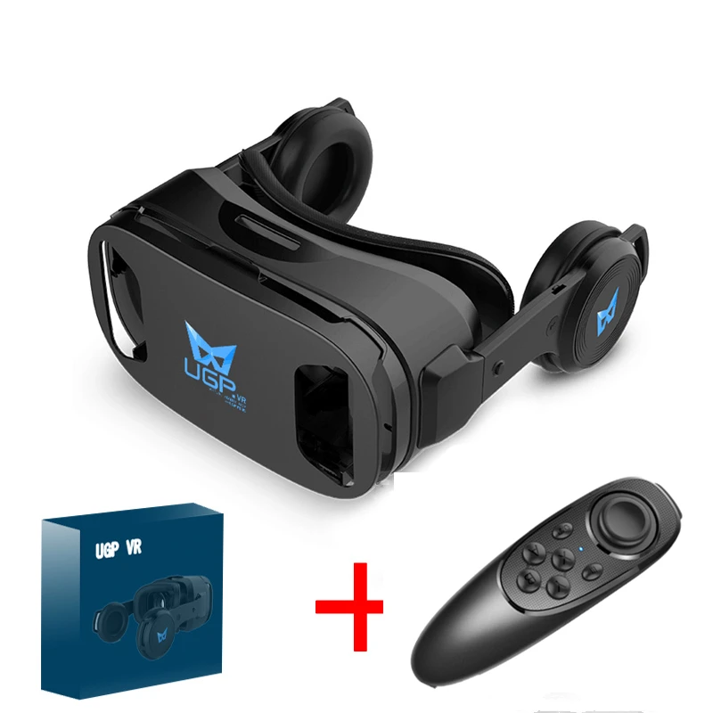 УГП U8 VR очки 3D гарнитура Версия IMAX шлем виртуальной реальности 3D кино игры с наушниками 3D VR очки дополнительный контроллер - Цвет: Белый