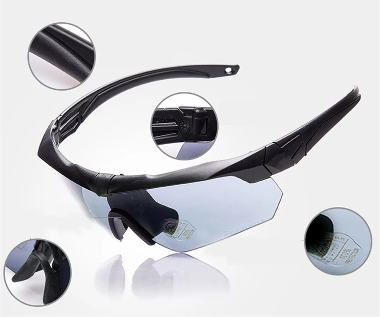 Уличные очки для рыбалки армейские велосипедные солнцезащитные с 3 линзами набор