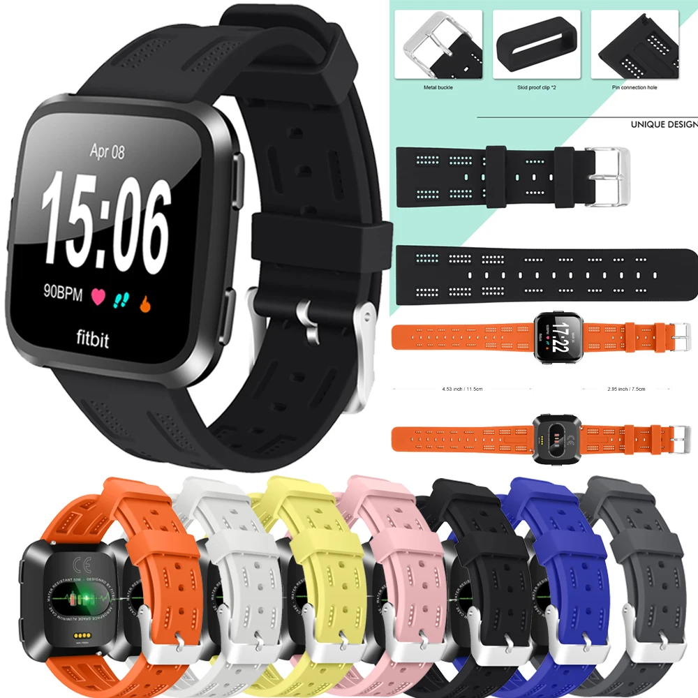 Модный спортивный силиконовый ремешок сменный Браслет для Fitbit Versa резиновый