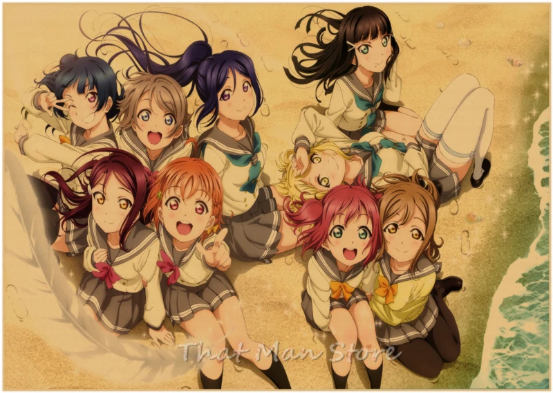 Наклейка на стену Love live!Schoolidolproject с минами Кодори Ядзава Нико в японском стиле