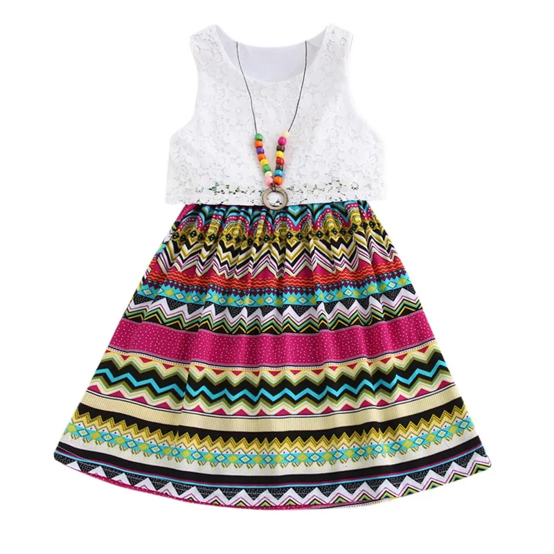 2018 Summer Fashion Girl Dress Children Floral Vest Dresses Bohemian Style Kid Beach Clothing 2-15Y L1 | Детская одежда и обувь