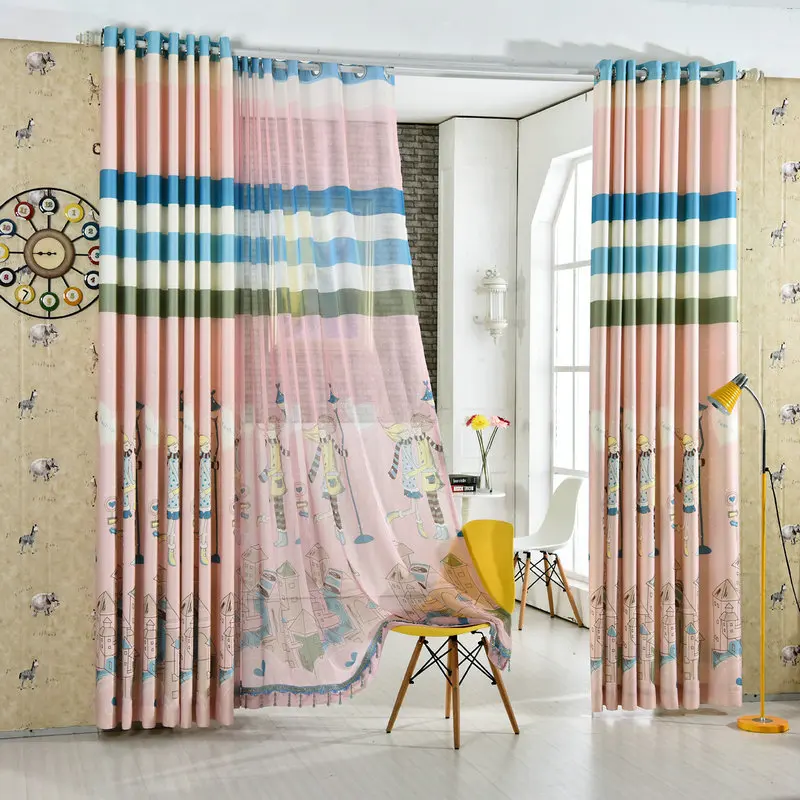 Романтичные Мультяшные светонепроницаемые шторы бархатные занавески розового и