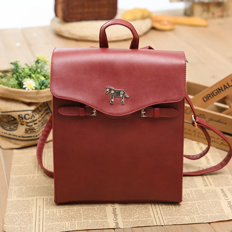 Мода женщины школьные рюкзаки сумка 2015 женский искусственная кожа рюкзак