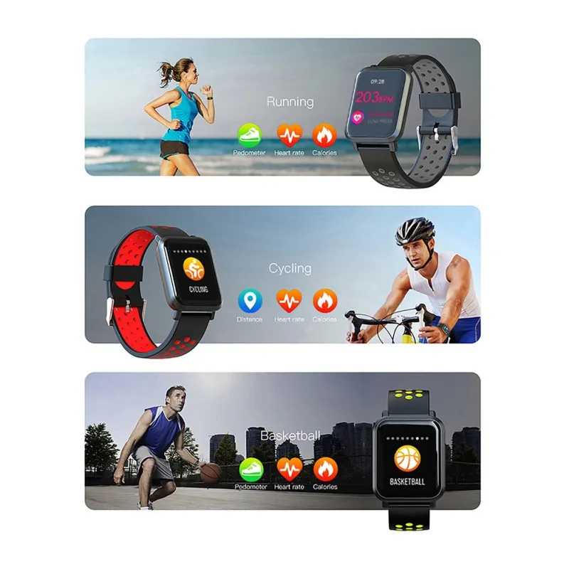 

Bluetooth SN60plus Smart Bracelet Watch Activity Tracker Sport Heart Rate Blood Pressure Monitor Smart Band Message Reminder