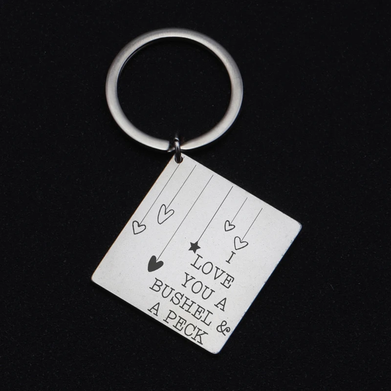 Я люблю тебя за Бушель и пек ручное теснение брелок дочь подарок для мама жена