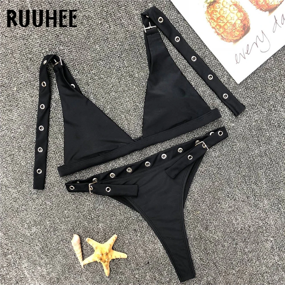 RUUHEE, бразильский комплект бикини, купальник для женщин, бикини, низкая талия, купальник, купальный костюм, пуш-ап, пляжная одежда, регулируемый купальник