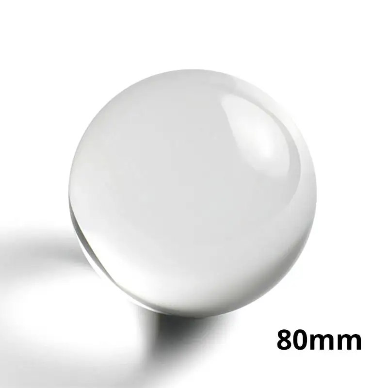 80mm AUGKUN 1 шт. хрустальный стеклянный шар для декорации фотографий прозрачный кварцевый исцеляющий шар магический шар орнамент для путешествий подарок сувенир - Цвет: 80mm