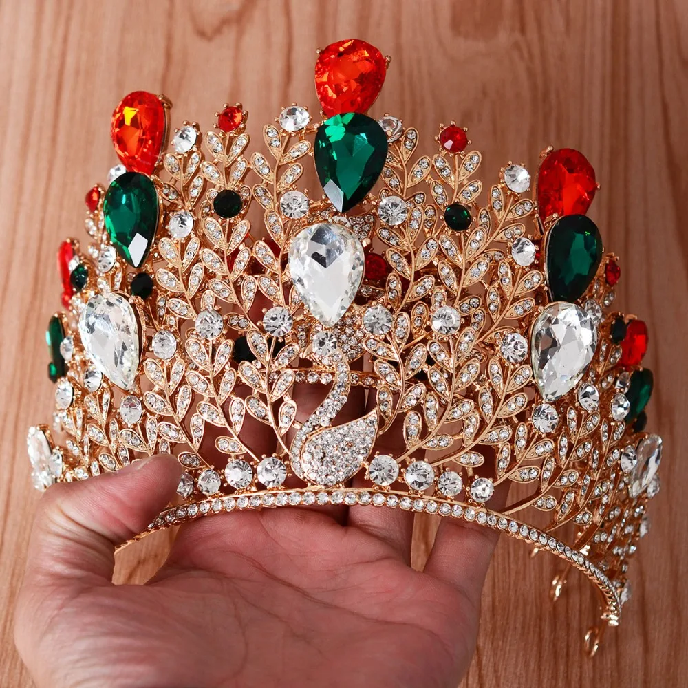 Великолепная девушка королевская синяя корона кристалл принцесса украшения для