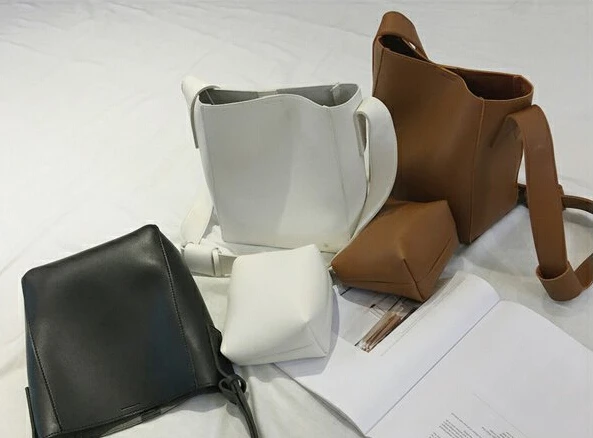 

Fashion women's all-match bucket bag one shoulder women's handbags simple style office lady's handbag pu leather s-5988526