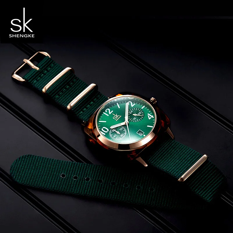 

Shengke Creative Women Wrist Watches Nylon Strap Fashion Ladies Quartz Watch Women Reloj Mujer SK Female Clock Relogio Feminino