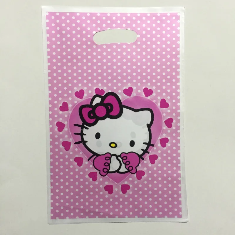 10 шт. подарочные сумки Hello Kitty KT розовый Подарочный пакет мультяшная тематическая