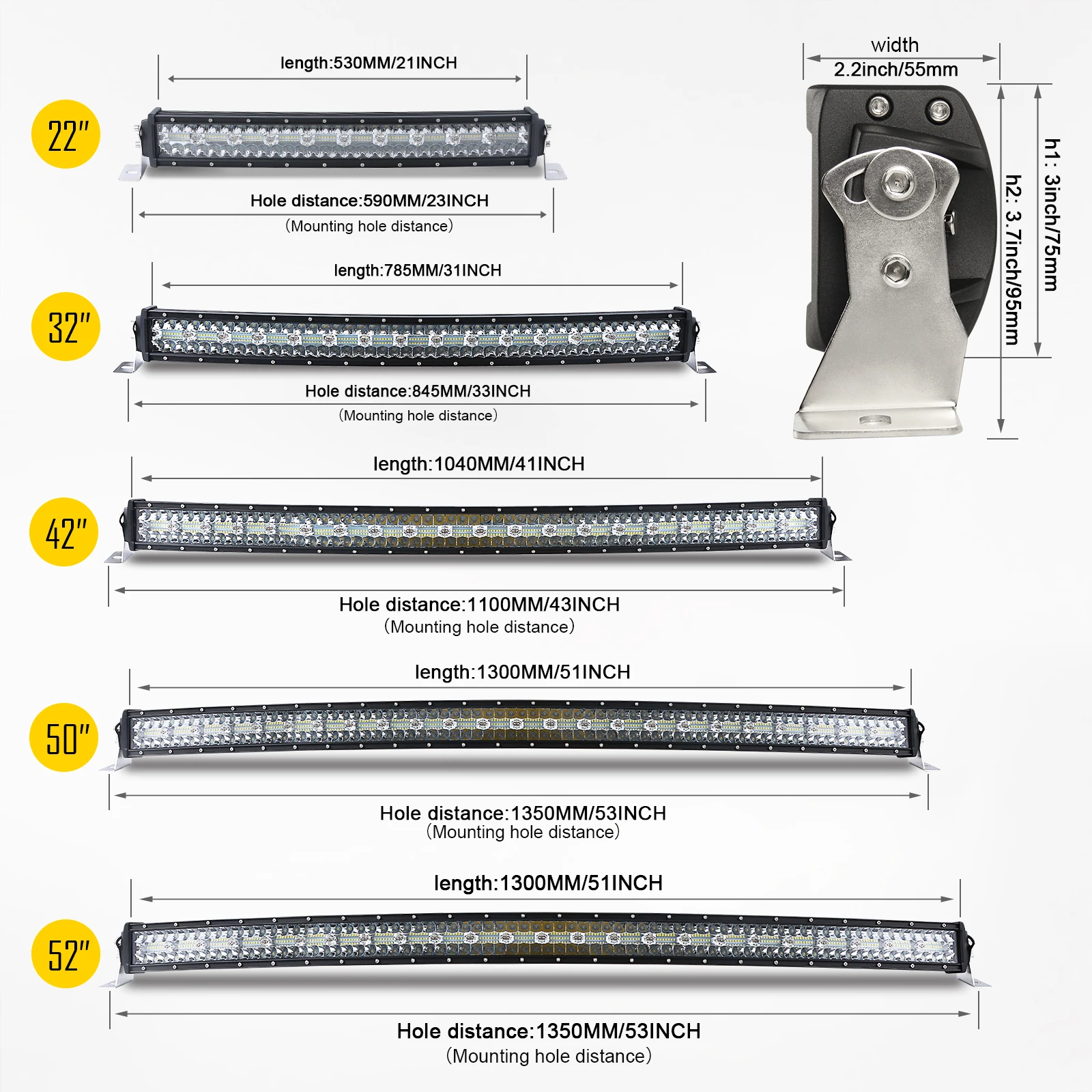 CO светильник супер яркий 12D Led бар внедорожный 4x4 изогнутый 390W 585W 780W 936W 975W 3-рядный