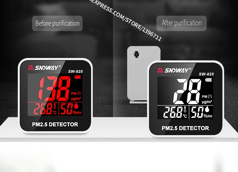 SNDWAY цифровой Мониторинг качества воздуха PM2.5 детектор метр тестер газа Monitor/газоанализатор/Температура влажности метр hotal дома