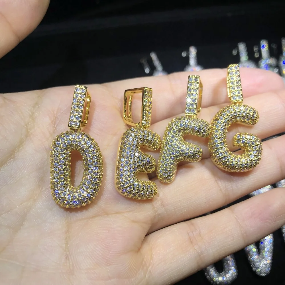 2018 хип-хоп iced out bling AAA циркон кулон из букв ожерелья моды новое ожерелье Для