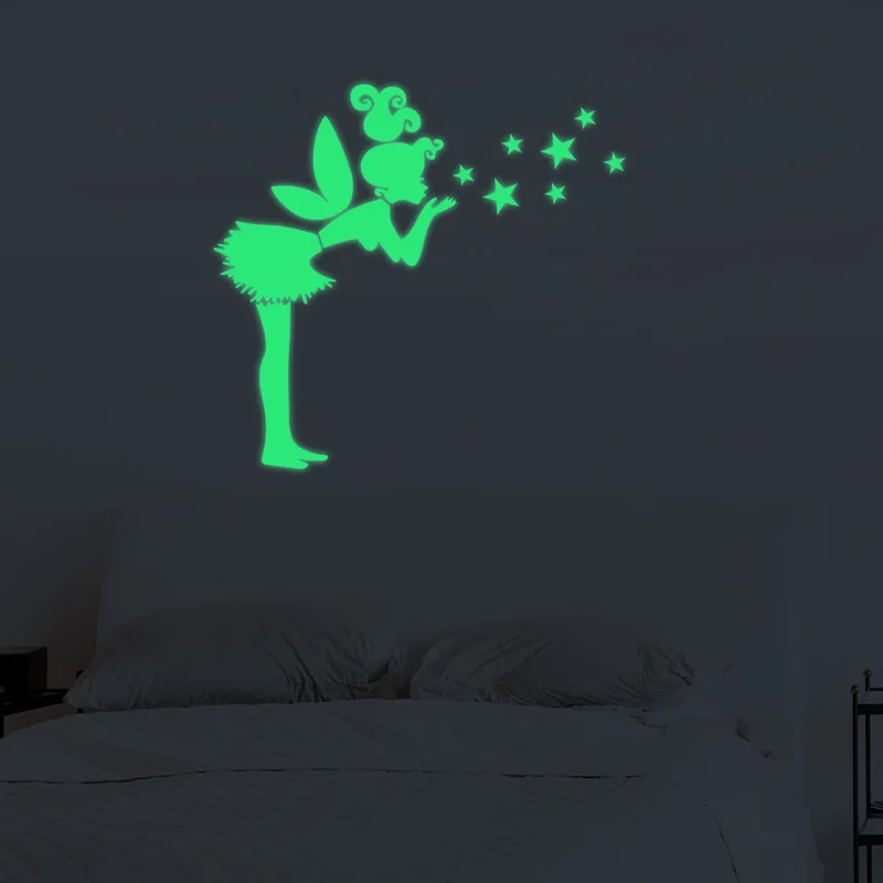 Светящиеся Звездные настенные наклейки для детских комнат Серебристое свечение