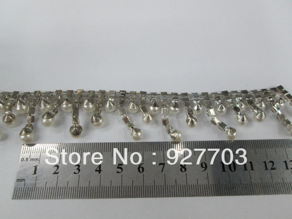 1 ярд Довольно прозрачные стразы кремовый цвет слоновой кости искусственный