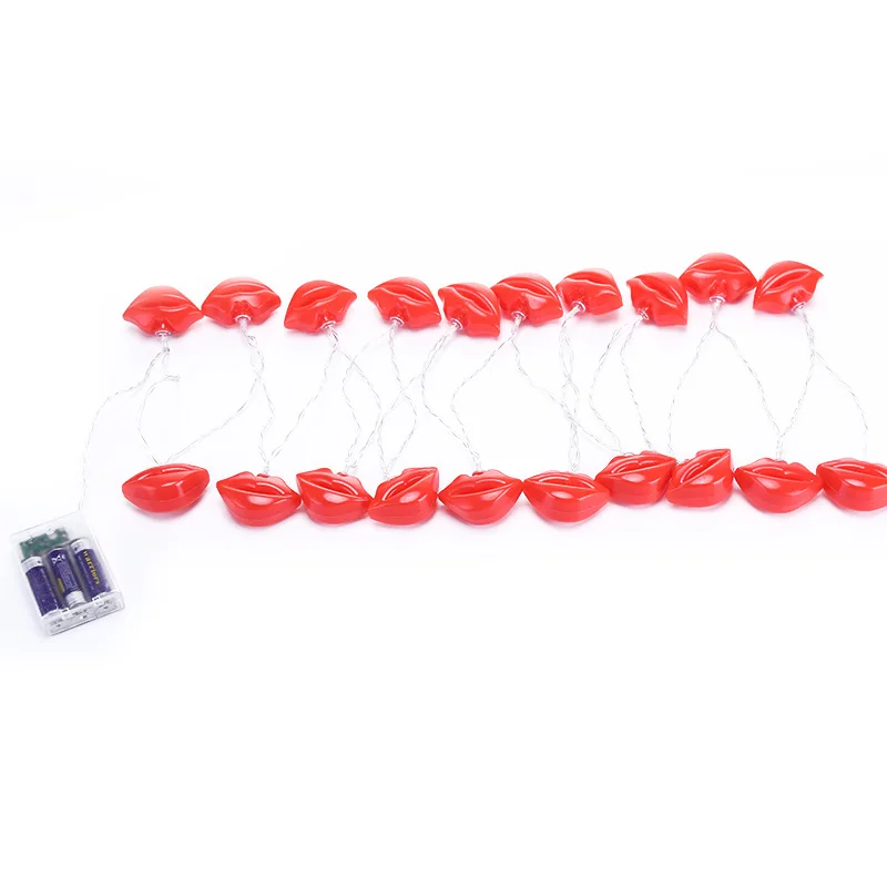 Новинка 10 м 100Led сексуальные красные губы гирлянды для вечеринки светодиодные