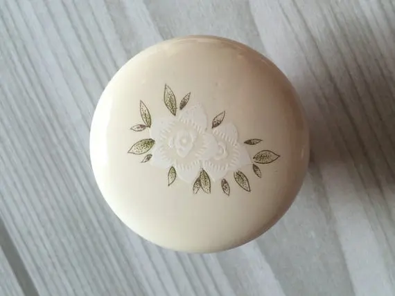 3 &quotкерамический ящик для комода Тянет ручки кремовые Белый цветок зеленый лист