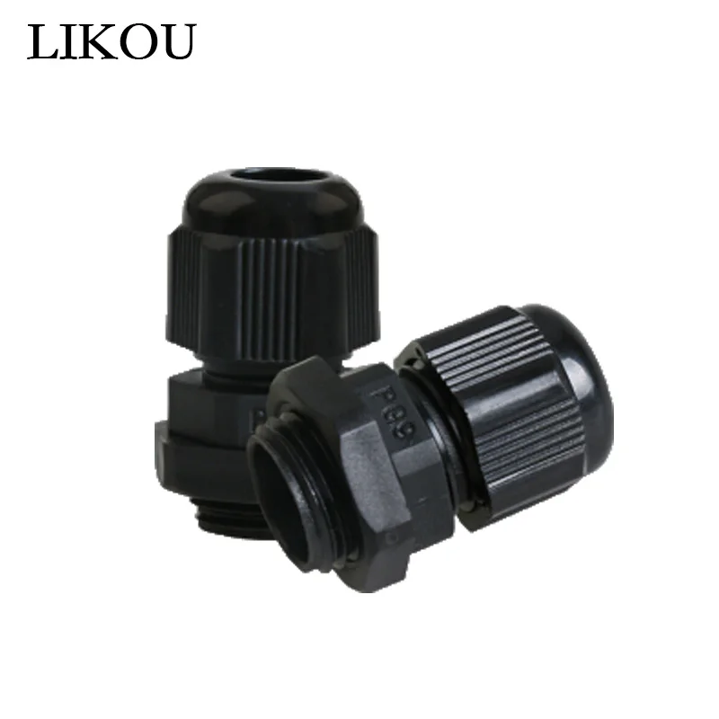 

IP68 Waterproof Nylon Plastic Cable Gland Connector PG6-PG48 BLACK
