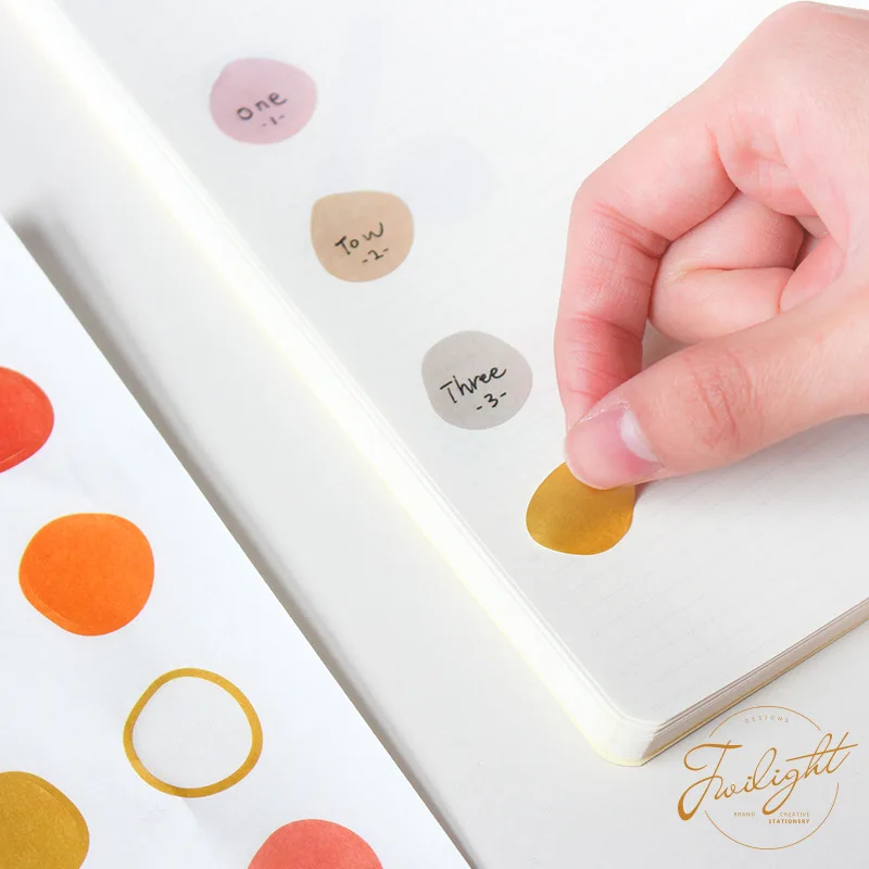 

1pack Morandi Irregular Circle Series Washi Paper Stickers Scrapbooking Decoration Material Color Sticker