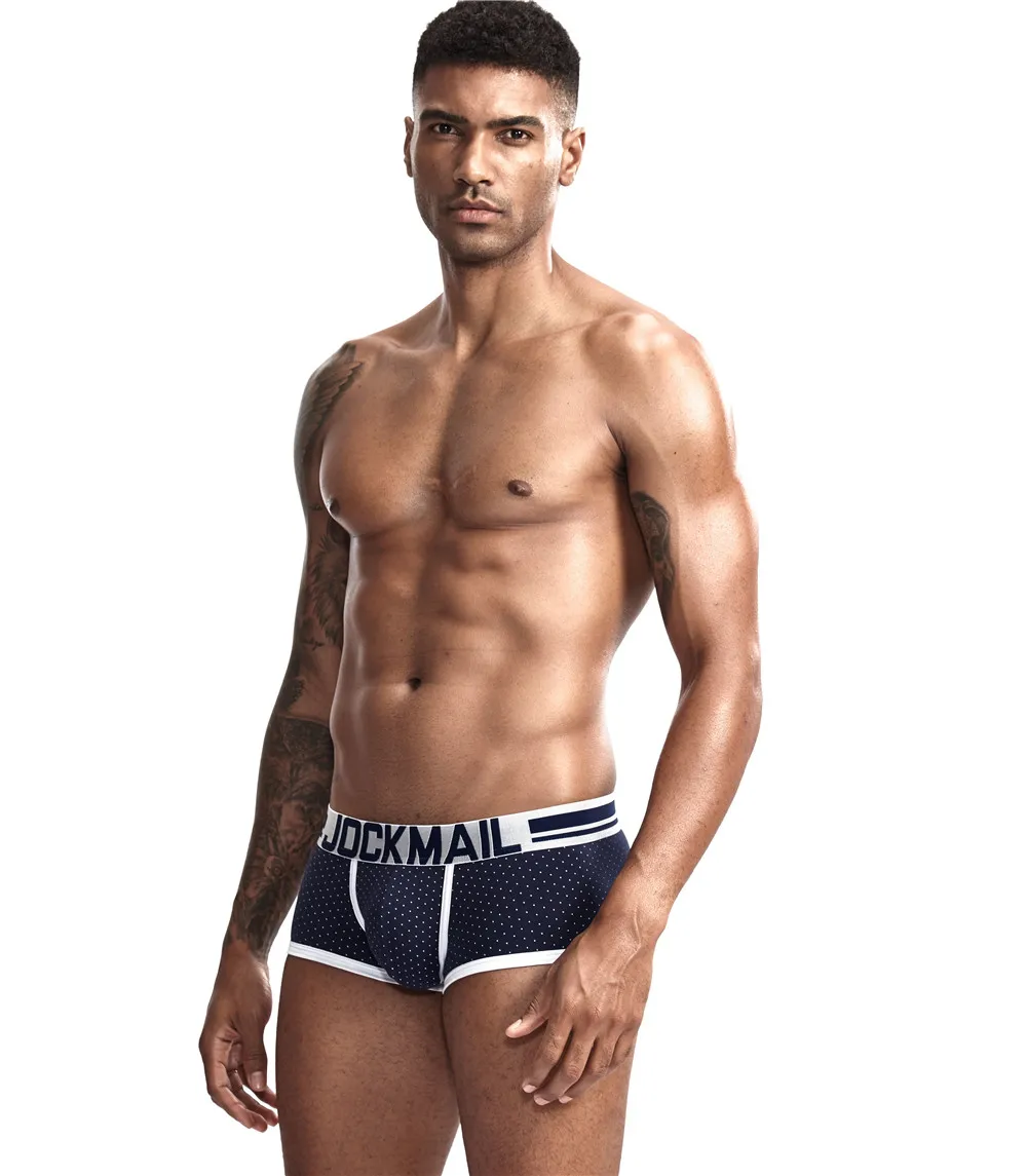 JOCKMAIL, Мужская модная одежда, Cueca, боксеры, homme, хлопковое Мужское нижнее белье, боксеры, u-образные выпуклые мужские трусы, мужские боксеры
