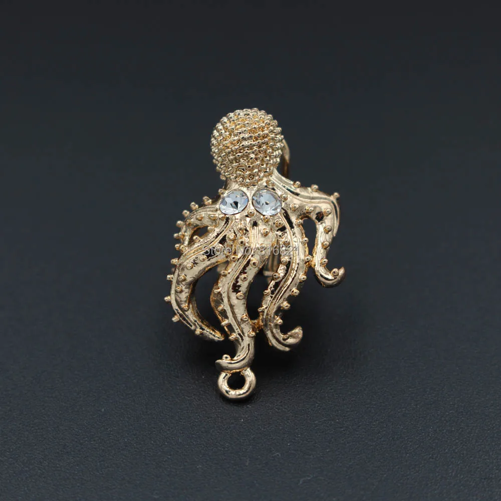 Серьги клипсы с петлей креплением для соединения со стразами кубическим