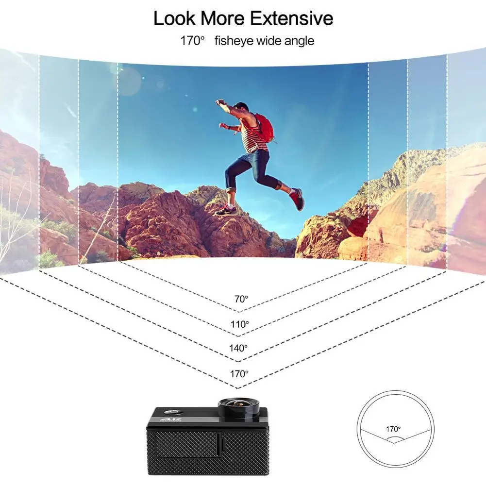 Оригинальная Экшн-камера eken H9R/H9 Ultra HD 4K WiFi с дистанционным управлением Спортивная