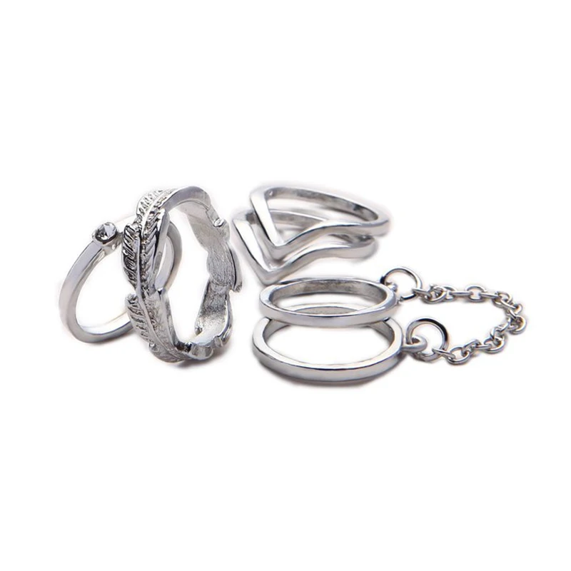 6 шт/набор городской панк золотой стеклообразный милый кольцо над суставом средний кольца для женщин мужчин вечеринка аксессуары aros anel #83491 on