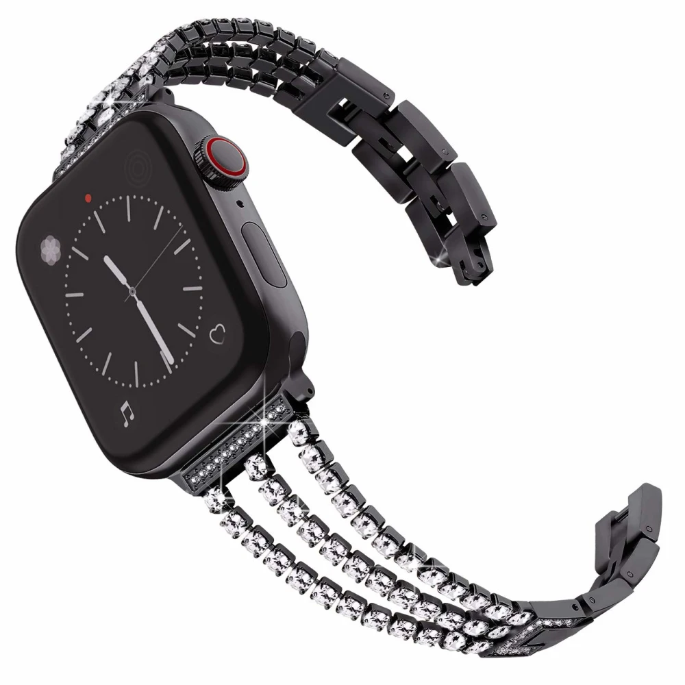 Женские аксессуары для часов с бриллиантами из нержавеющей стали Apple Watch серии