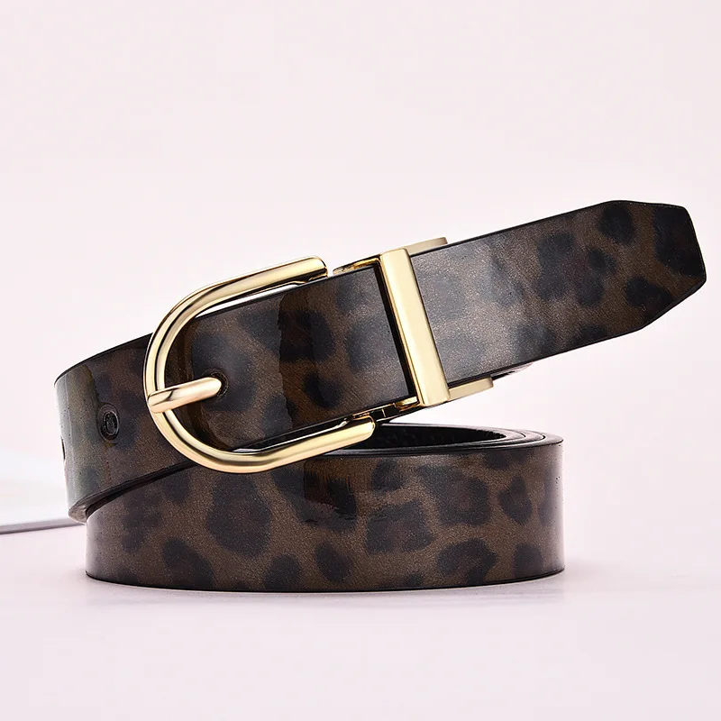 Women's Strap Casual All-match Women Brief Pu Leather Belt Women Strap Leopard Print Belts Top Quality Jeans Belt - Цвет: Mirror