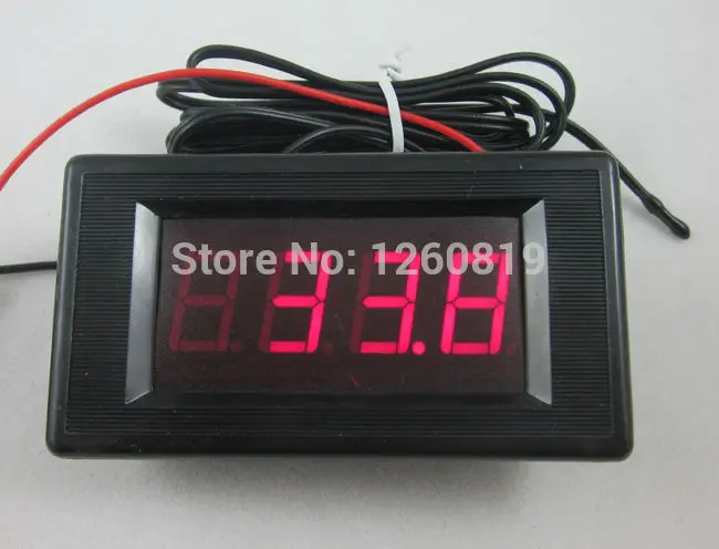 Красный цифровой термометр 12 В постоянного тока датчик высокой и низкой