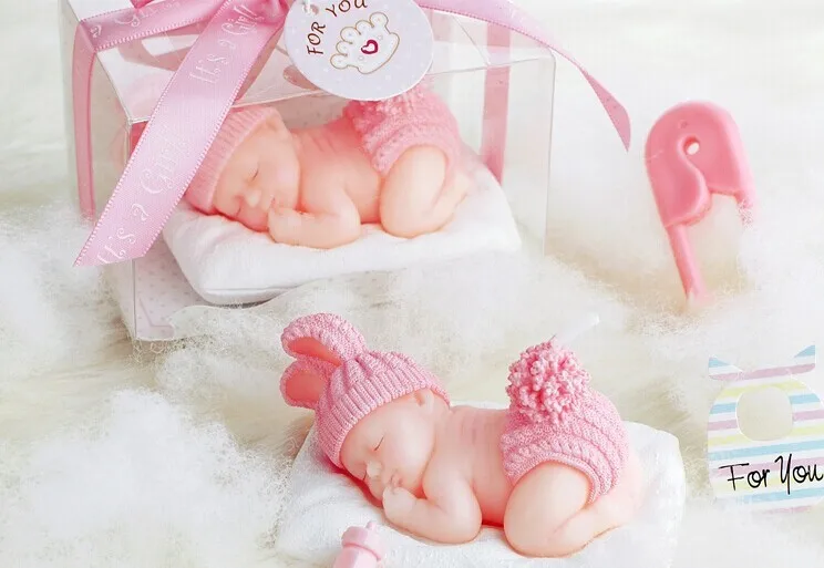 

Children's party candle baby shower favor party gift--Sleep Baby Smokeless candle kids Cute birthday party decoration 20pcs/lot