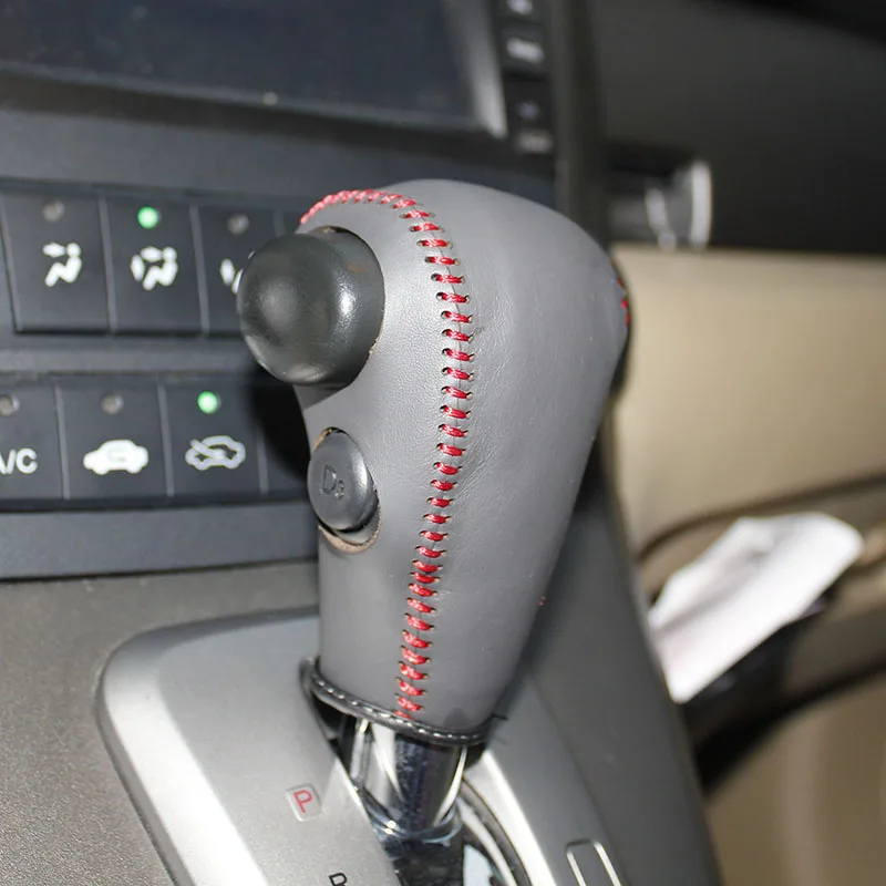 Натуральная кожа ручка переключения передач крышка для Honda CRV на 2007-2011 год автомобильный чехол на ручку переключения передач ручка переключения передач Ручка cpr