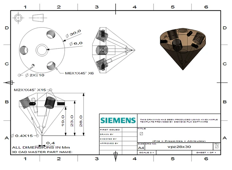 Экструдер полный комплект Lite6 Латунное многоцветное сопло 3 в 1 OUT 0 4 мм для 75 нити