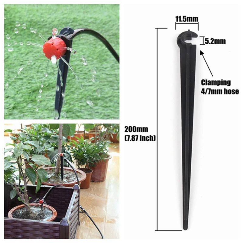 Wholesale 300pcs Length 20cm Hose Bracket Home Garden Drip Irrigation Pipe Fixed Stems Holder 4/7mm Hose C-Type Inserting Ground