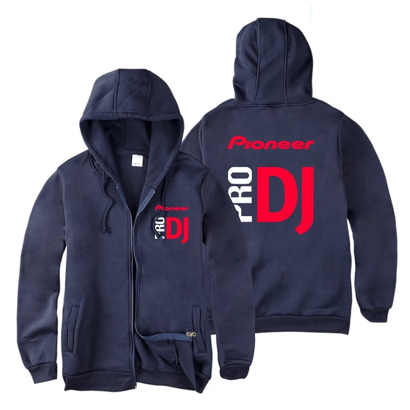 Модные мужские и женские свитшоты на молнии с капюшоном Pioneer Pro Dj напечатаны