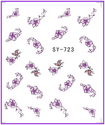 6 упак./лот блеск переводка NAIL ART наклейки на ногти цветок Роза в форме тюльпана от