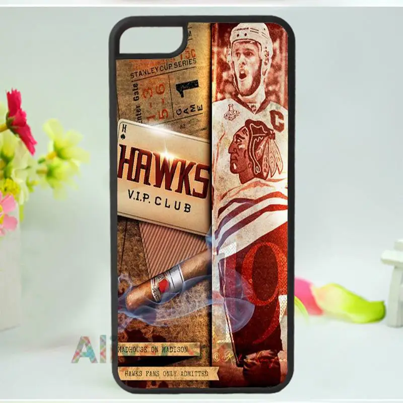 Чикаго Блэкхокс 5 мобильный телефон дело чехол для iphone 4 4S 5S 5c SE 6 s и плюс splus E6689 |