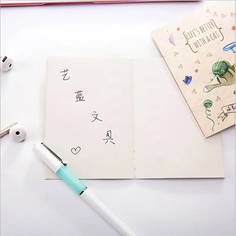 1 шт. скетчбук с милым котенком|office stationery|personal diarymaterial escolar agenda |