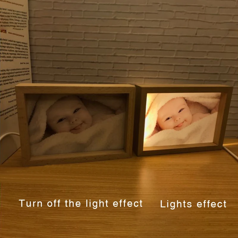 Фоторамка ночной 3D светодиодный светильник фантастическая деревянная
