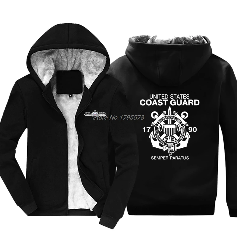 Новая мода для мужчин с капюшоном свитшоты береговой охраны Соединенных Штатов