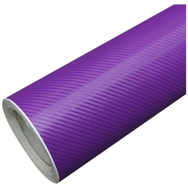 

DIY 30x127 3D Carbon Fiber Decal Vinyl Film Wrap Roll Adhesive Car Sticker Sheet purple