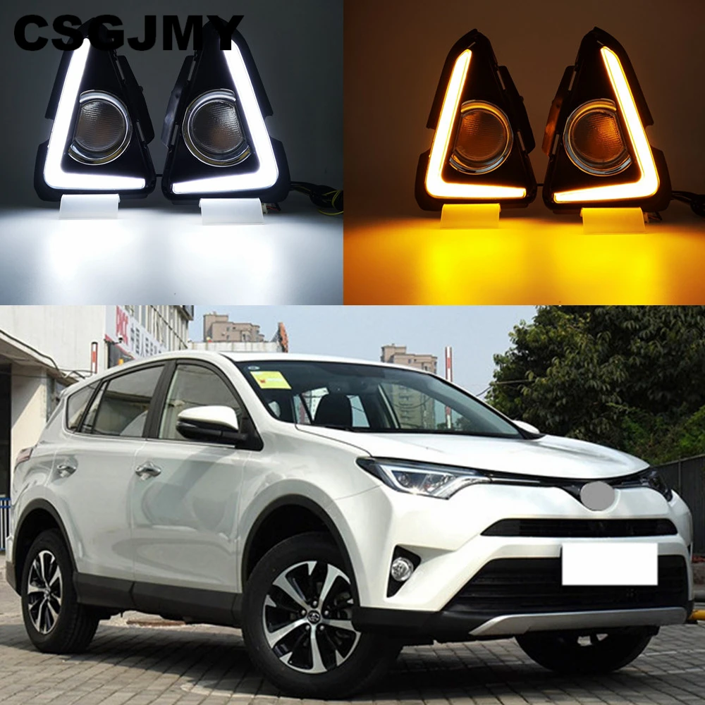 Автомобильные светодиодные дневные ходовые огни CSGJMY для Toyota RAV4 2016 2017 2018