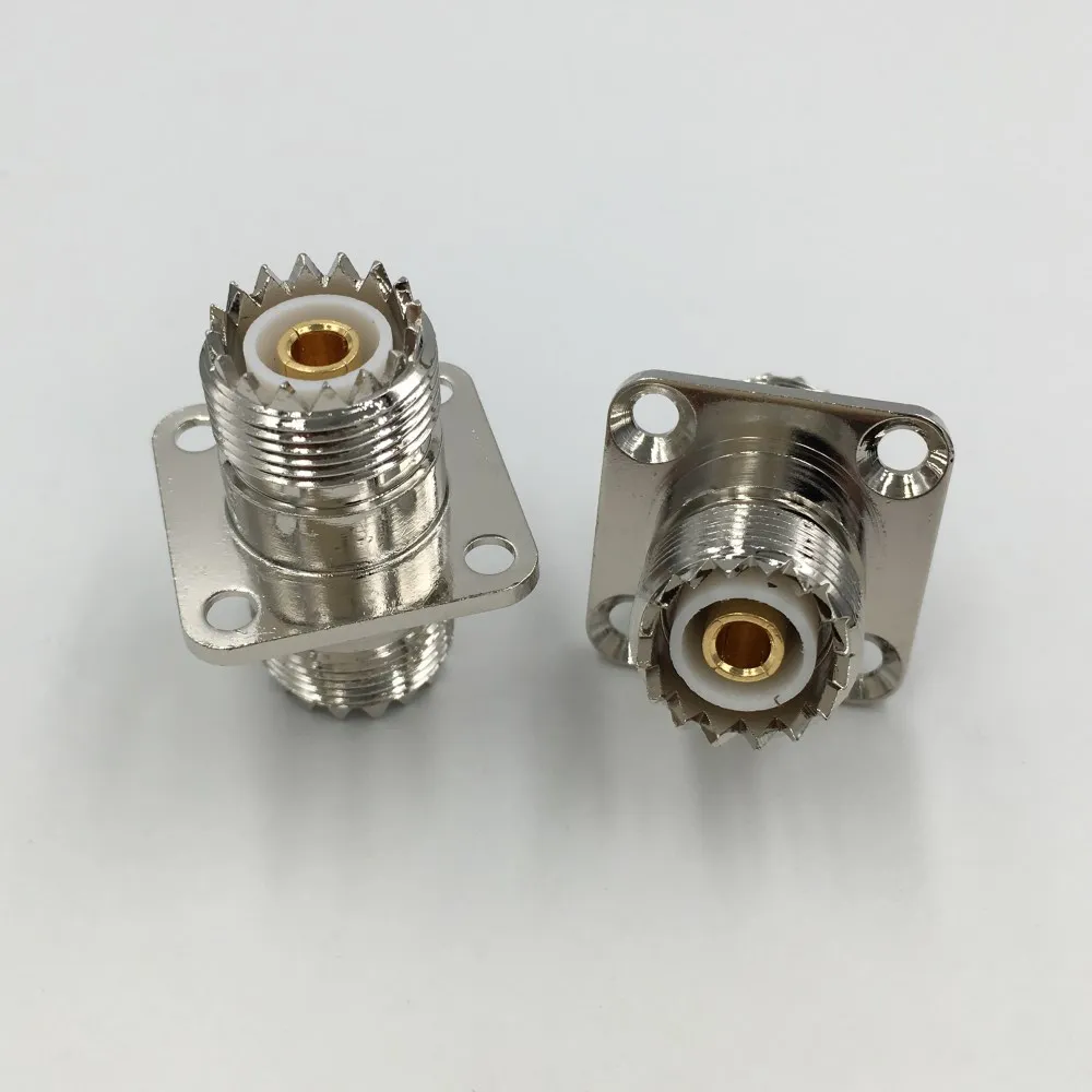 5 шт. латунный UHF гнездовой разъем SO239 F/F с 4 панелью крепления шасси фланец SL16 RF
