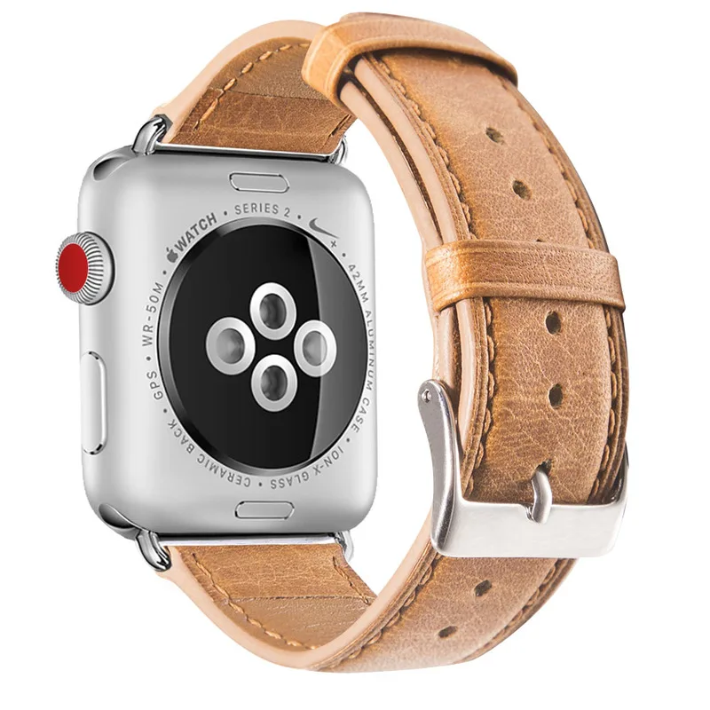 Официальный ремешок из натуральной кожи для Apple Watch 42 мм 38 40 44 Ретро сменный iWatch
