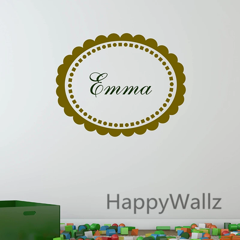 Детская Наклейка на стену с именем заказ сделай сам круглая рамка наклейка для