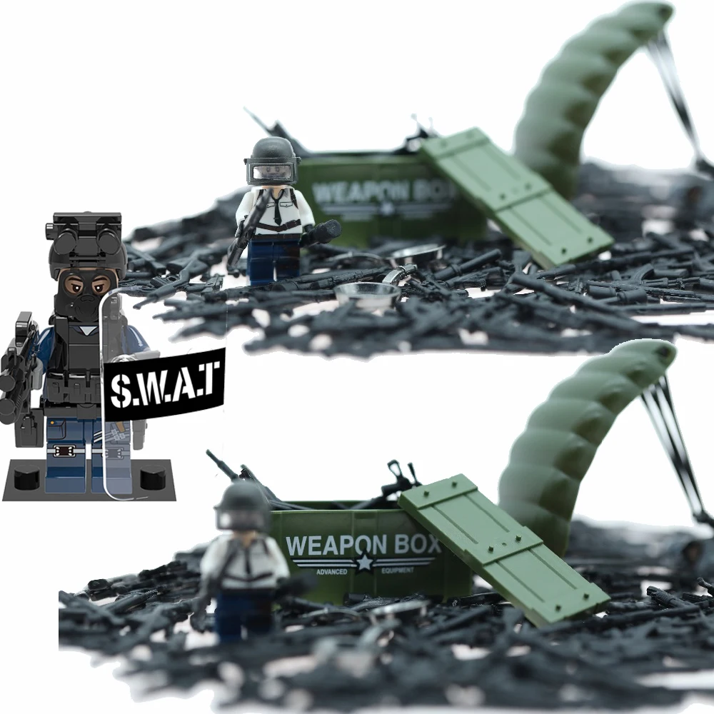 Duplo technic Военный Набор оружия набор городская фигурка полицейского из кубиков
