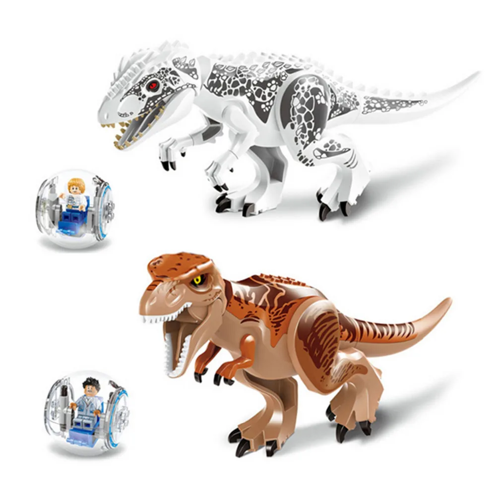 Оригинальные фигурки динозавров юрского периода тираннозавр рекс строительные